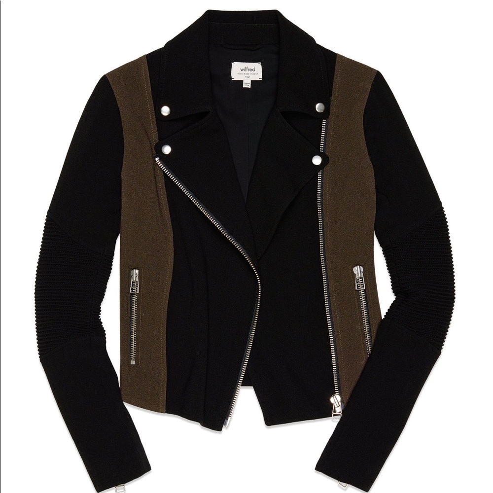 Wilfred Aritzia Montesson Moto jacket black/olive